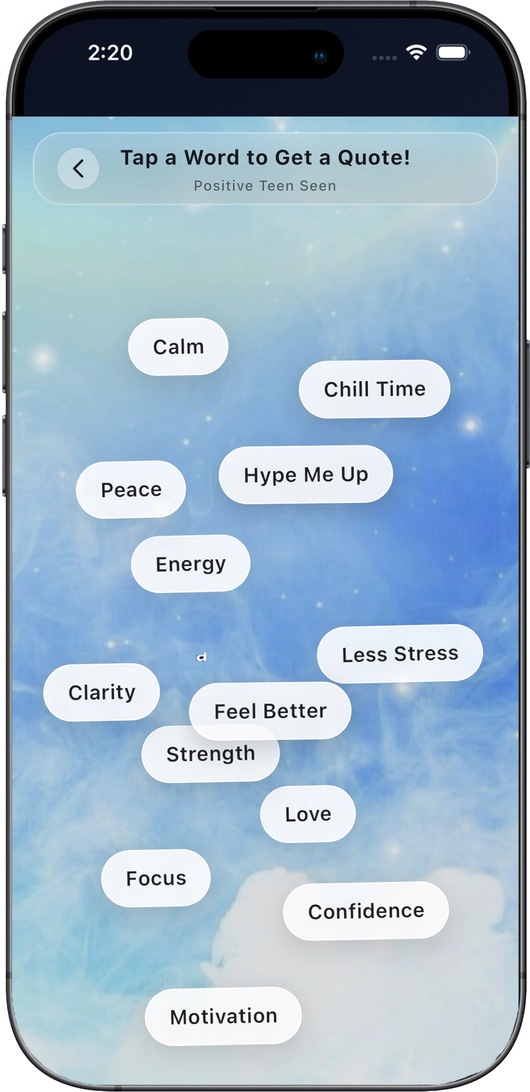 Positive Teen Seen app preview